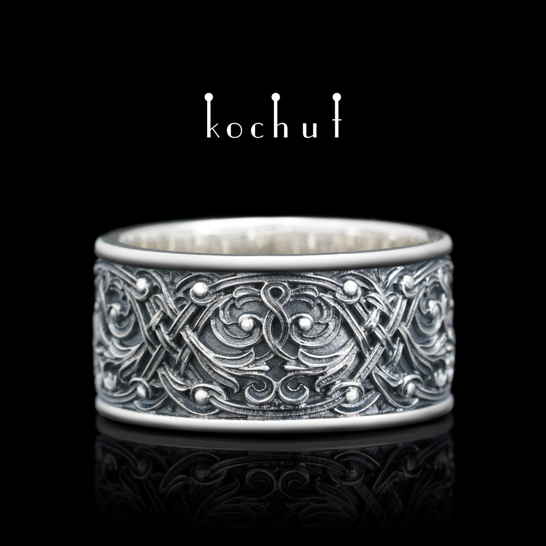 Wedding ring "The Venetian Night". Silver, oxidized