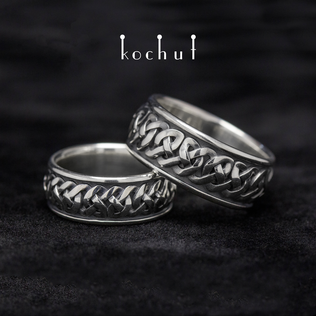 Wedding rings "Celtic". Silver, oxidation