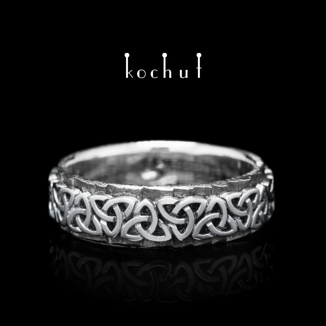 Wedding ring «Celtic pattern». Silver, oxidized