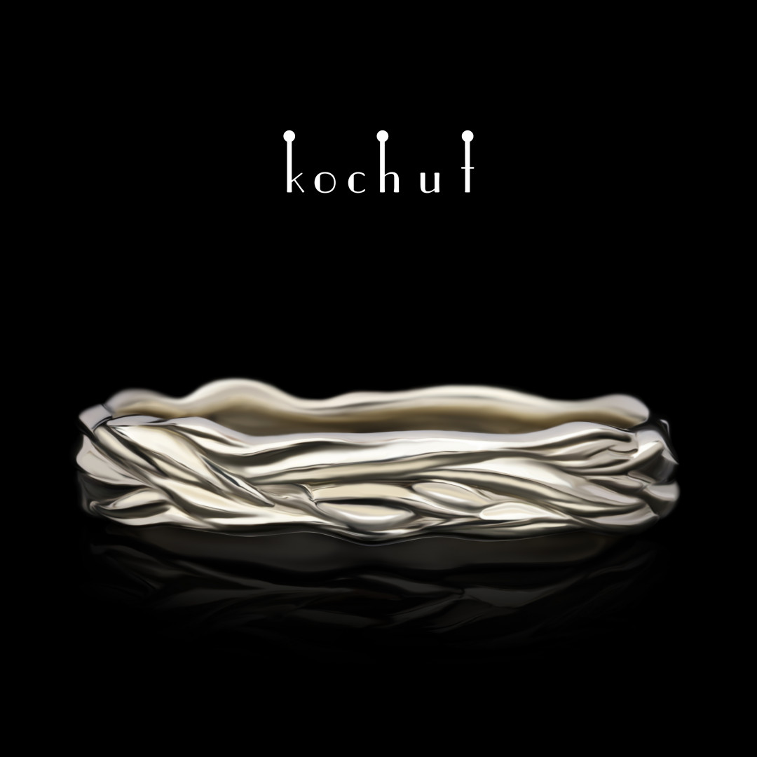 Wedding ring «Waves of Love». White gold