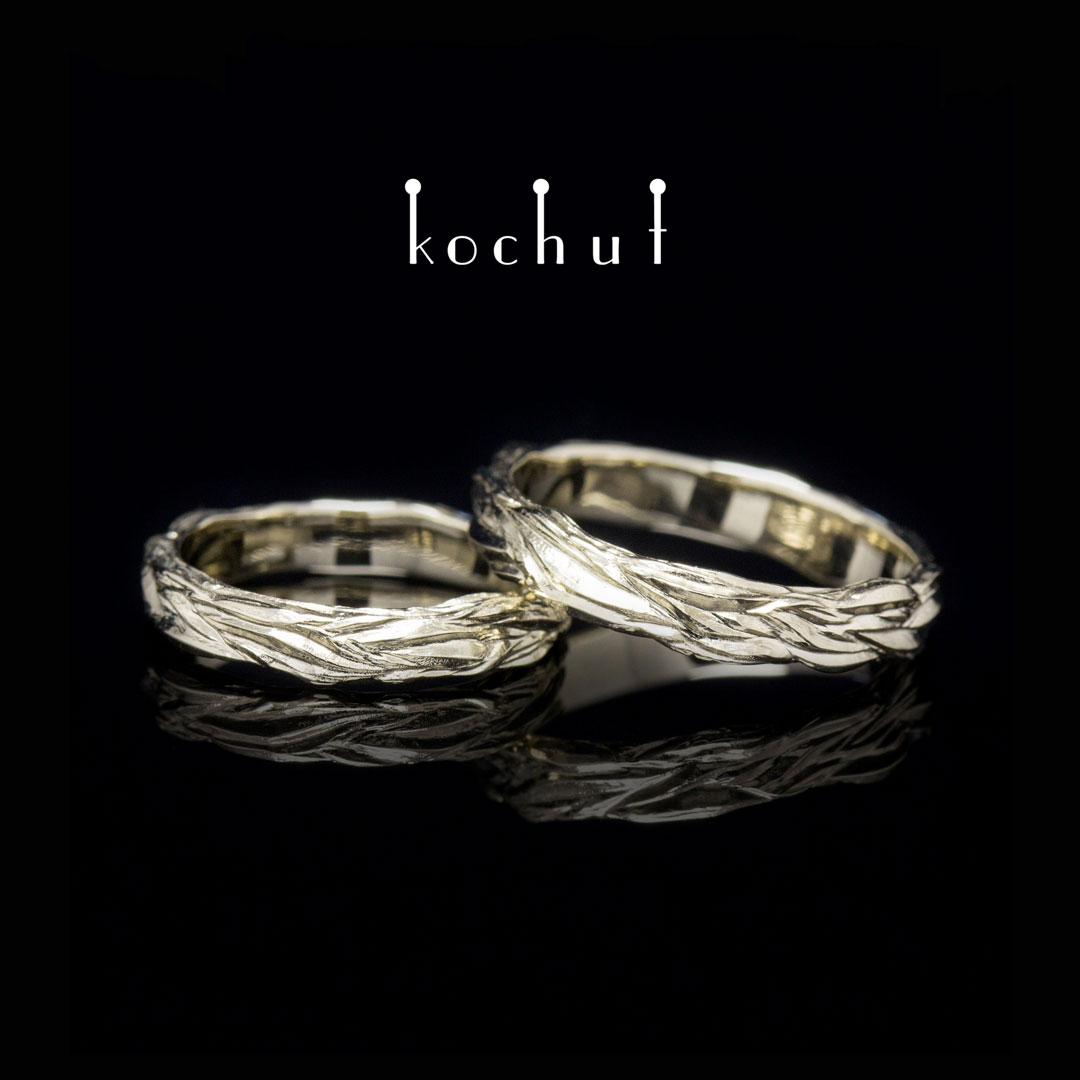 Wedding rings «Waves of Love». White gold