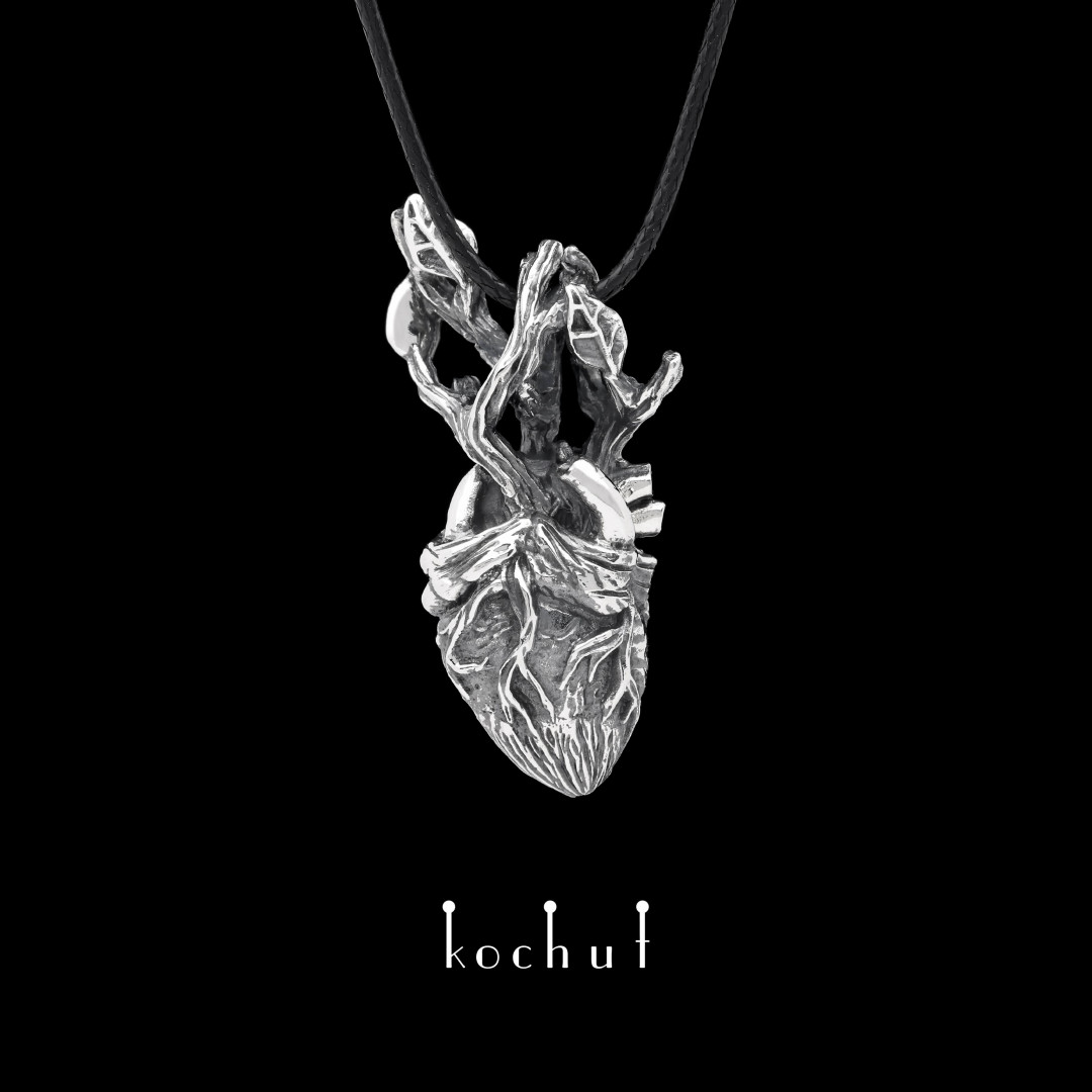Pendant «Ancient Heart». Silver, oxidized