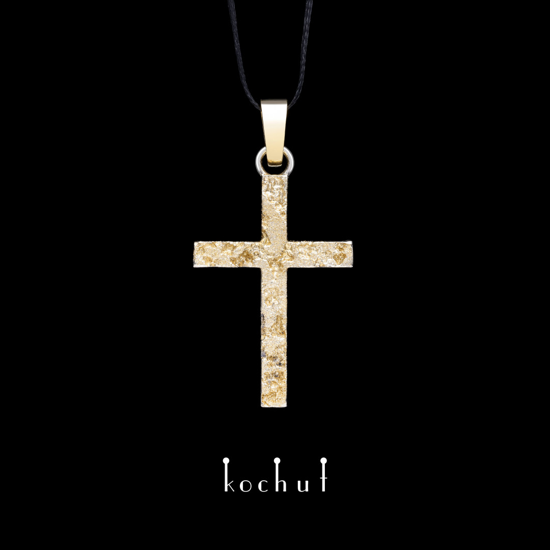 Cross «Soul and body» . Silver, yellow gold, oxidized 