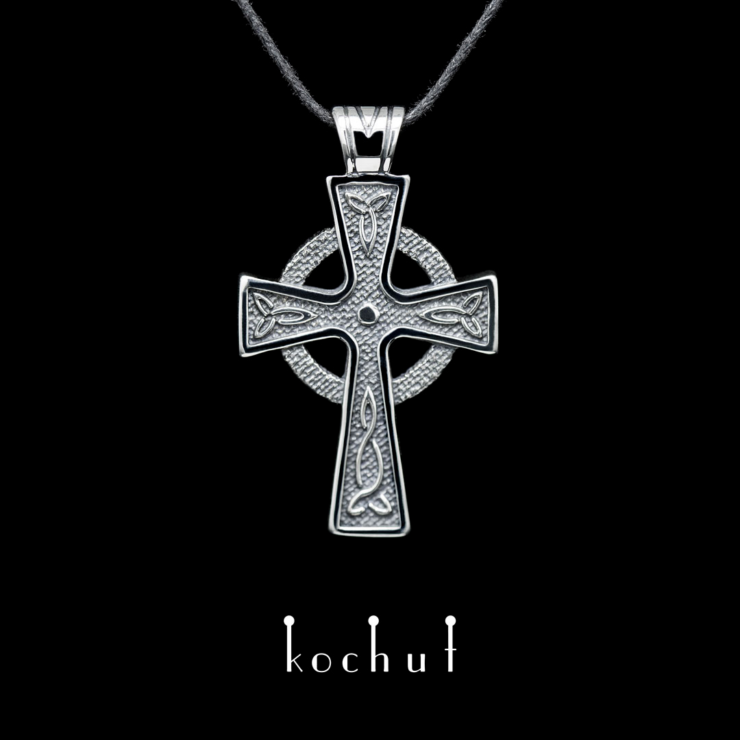 Celtic cross. Silver, oxidized