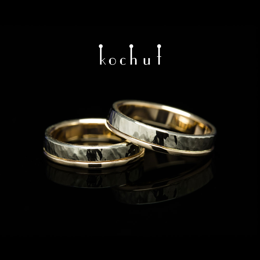 Wedding rings "Memoria". White and red gold
