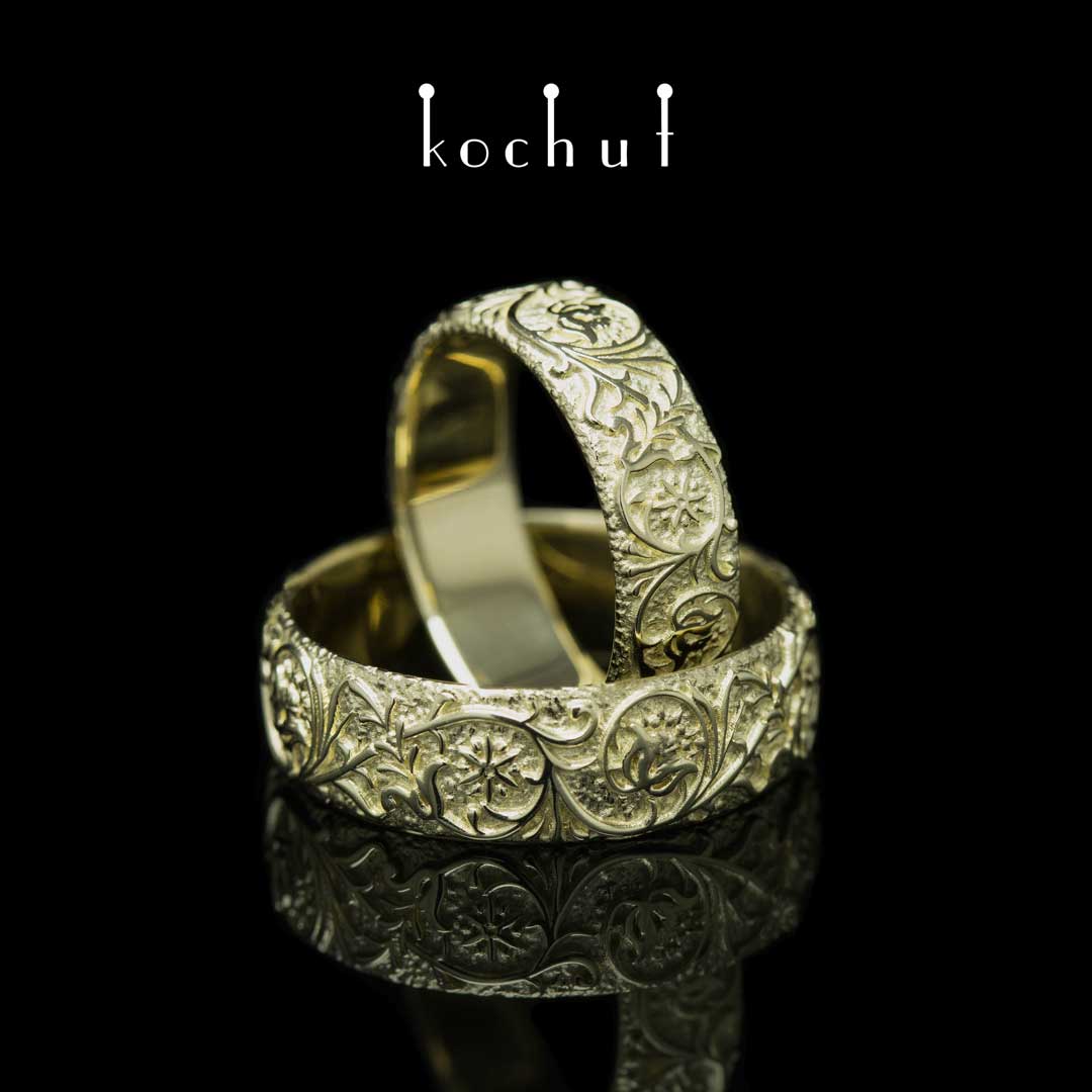 Wedding rings "Harmony of nature". Yellow gold