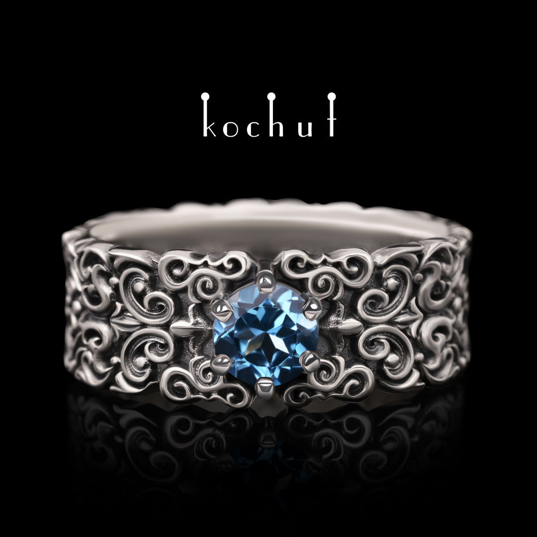 Ring «Notre-Dame». Silver, topaz, oxidized