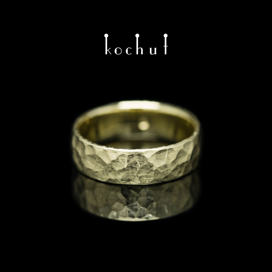 Forged ring «New era». Yellow gold