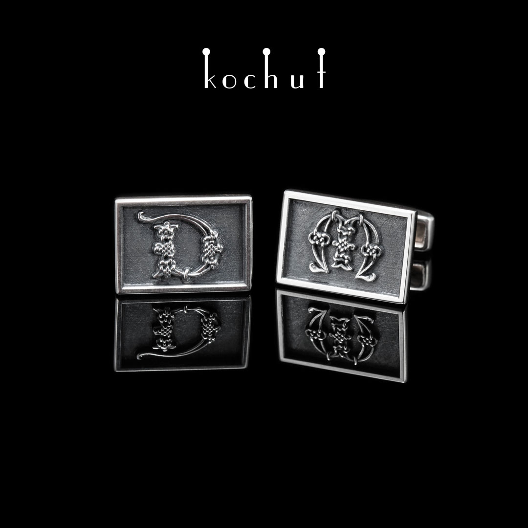 Celtic — silver cufflinks with initials