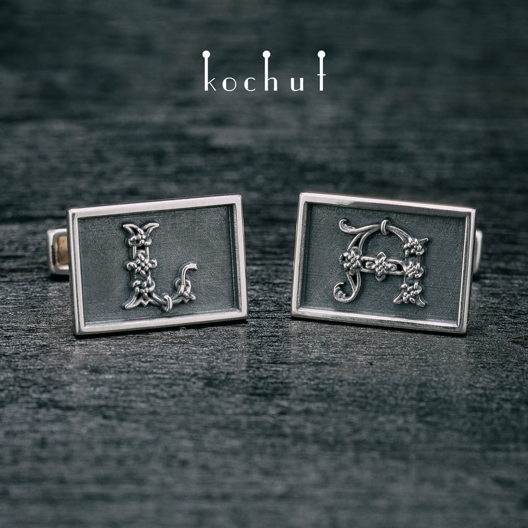 Celtic — silver cufflinks with initials