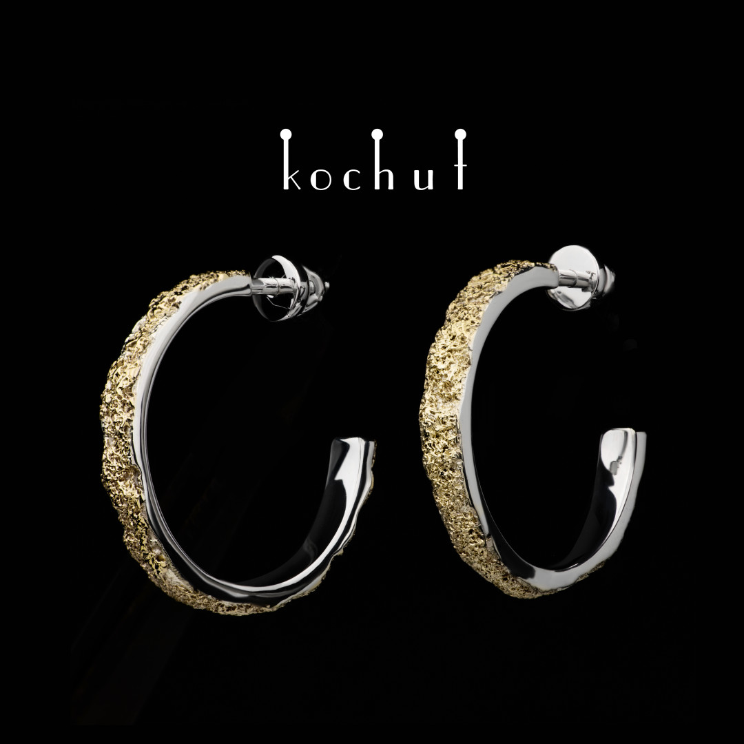 Earrings «Soul and body». Silver, gold fusing
