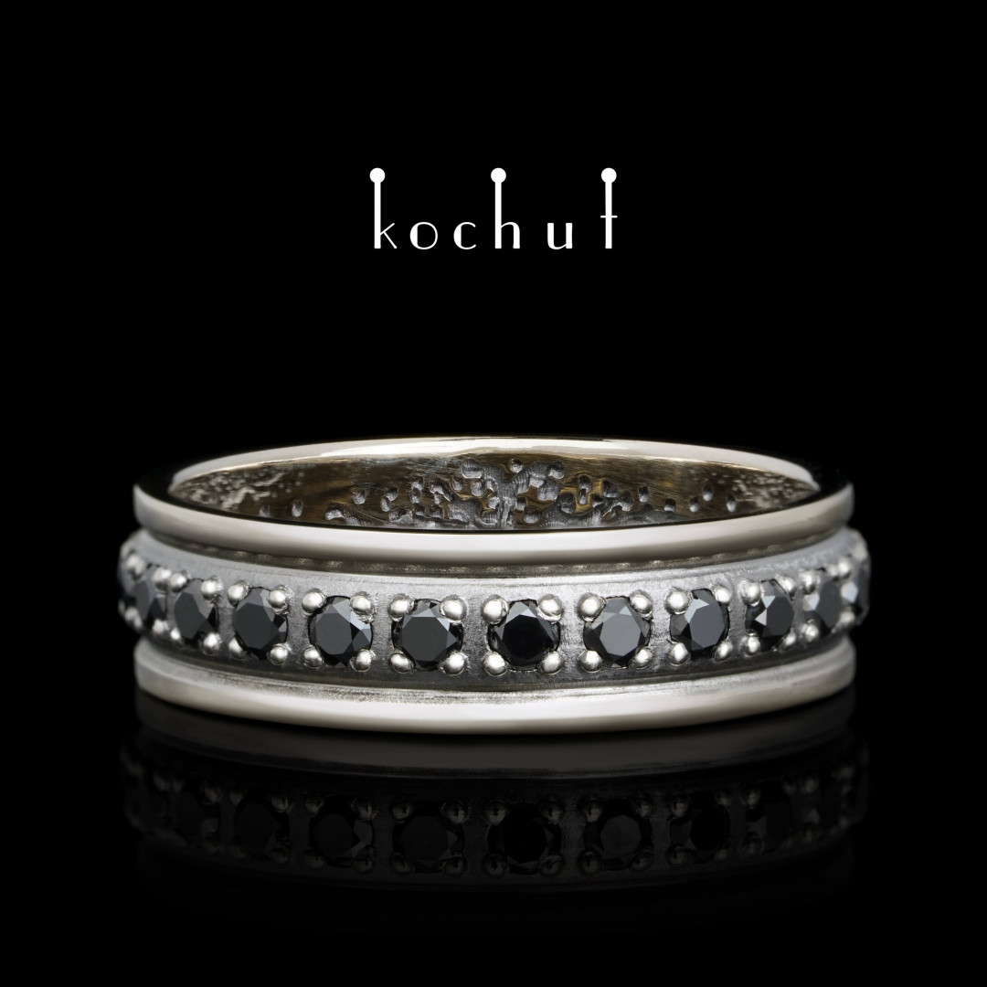 Mens white gold wedding clearance bands with black diamonds