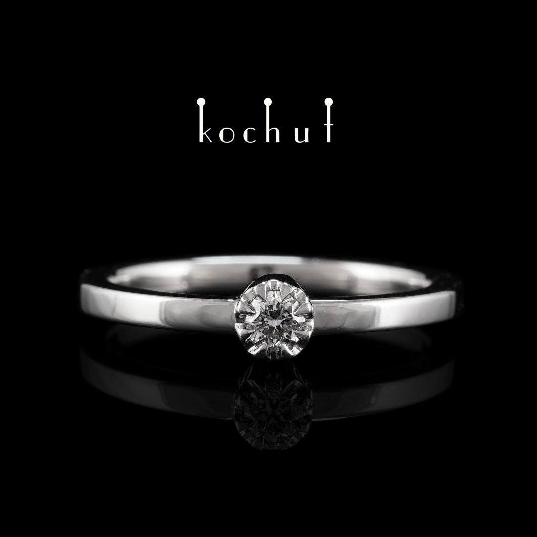 Engagement ring «Tops of love». Platinum, diamond