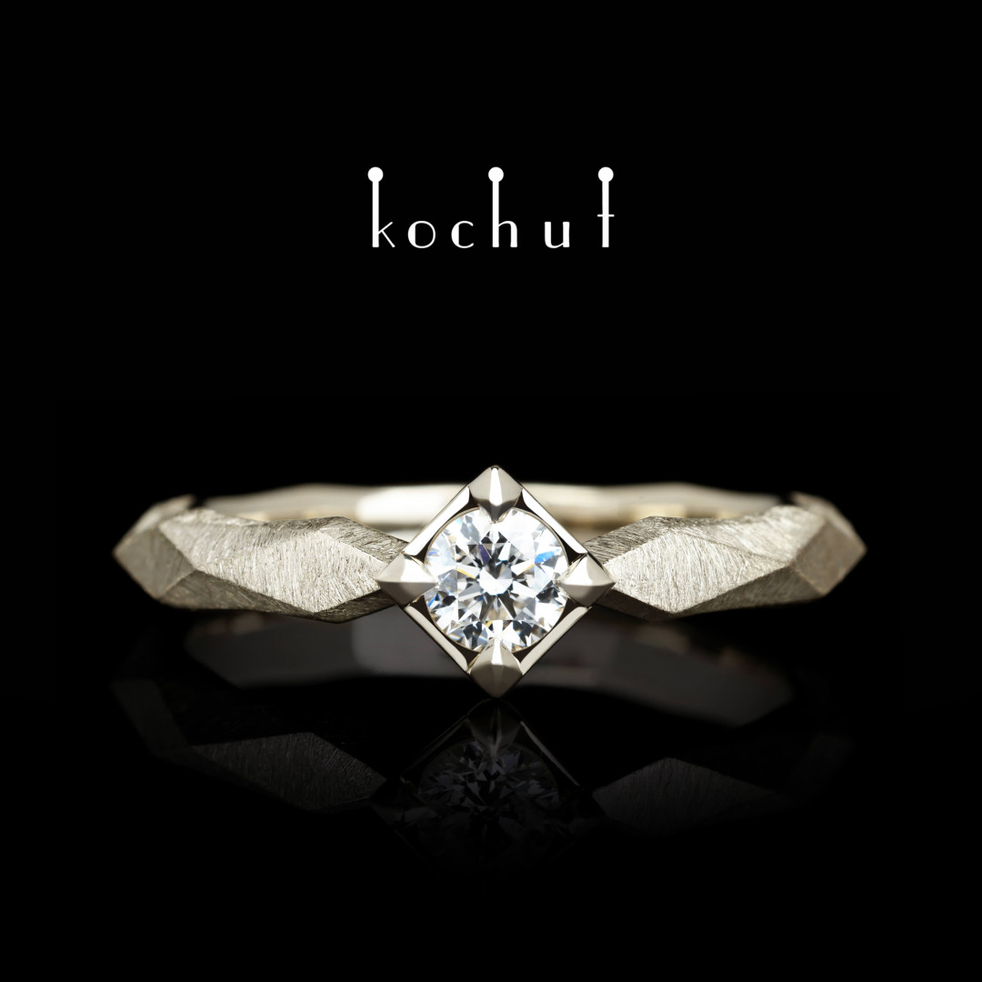 Engagement ring «My Queen». White gold, diamond