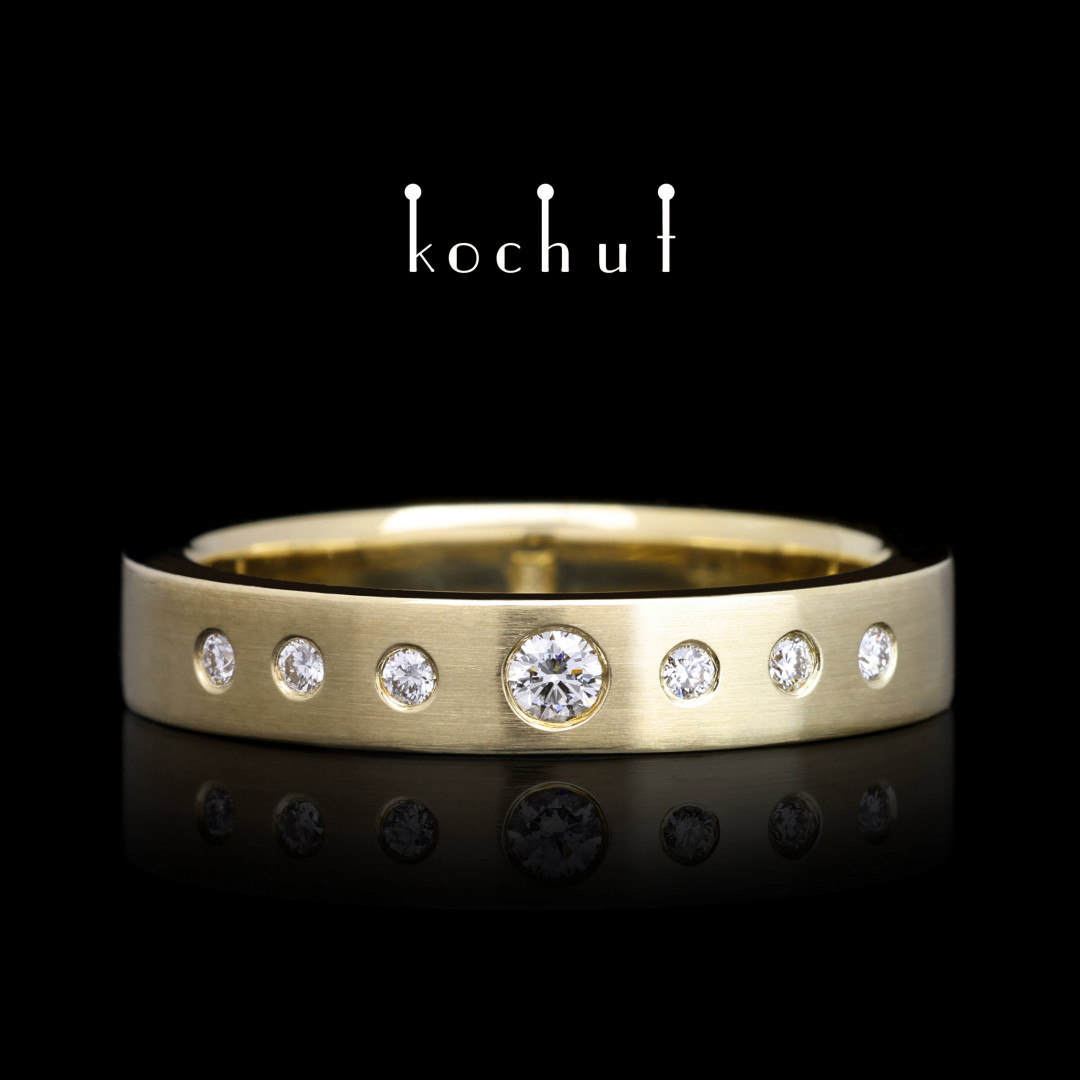 Wedding Ring «Aristocrats». Yellow gold, diamonds