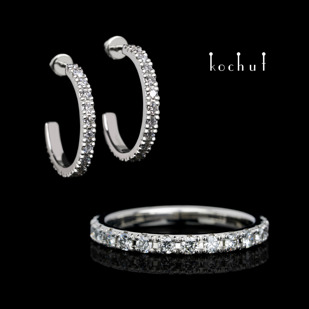 Jewellery set «My Orbit». Platinum, diamonds