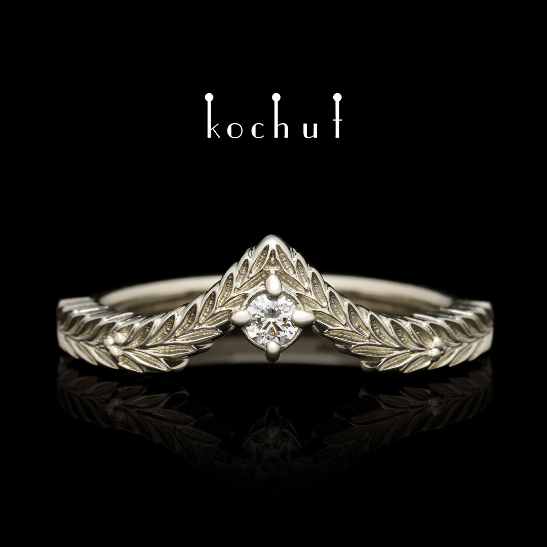 Ring «August treasure». White gold, diamond