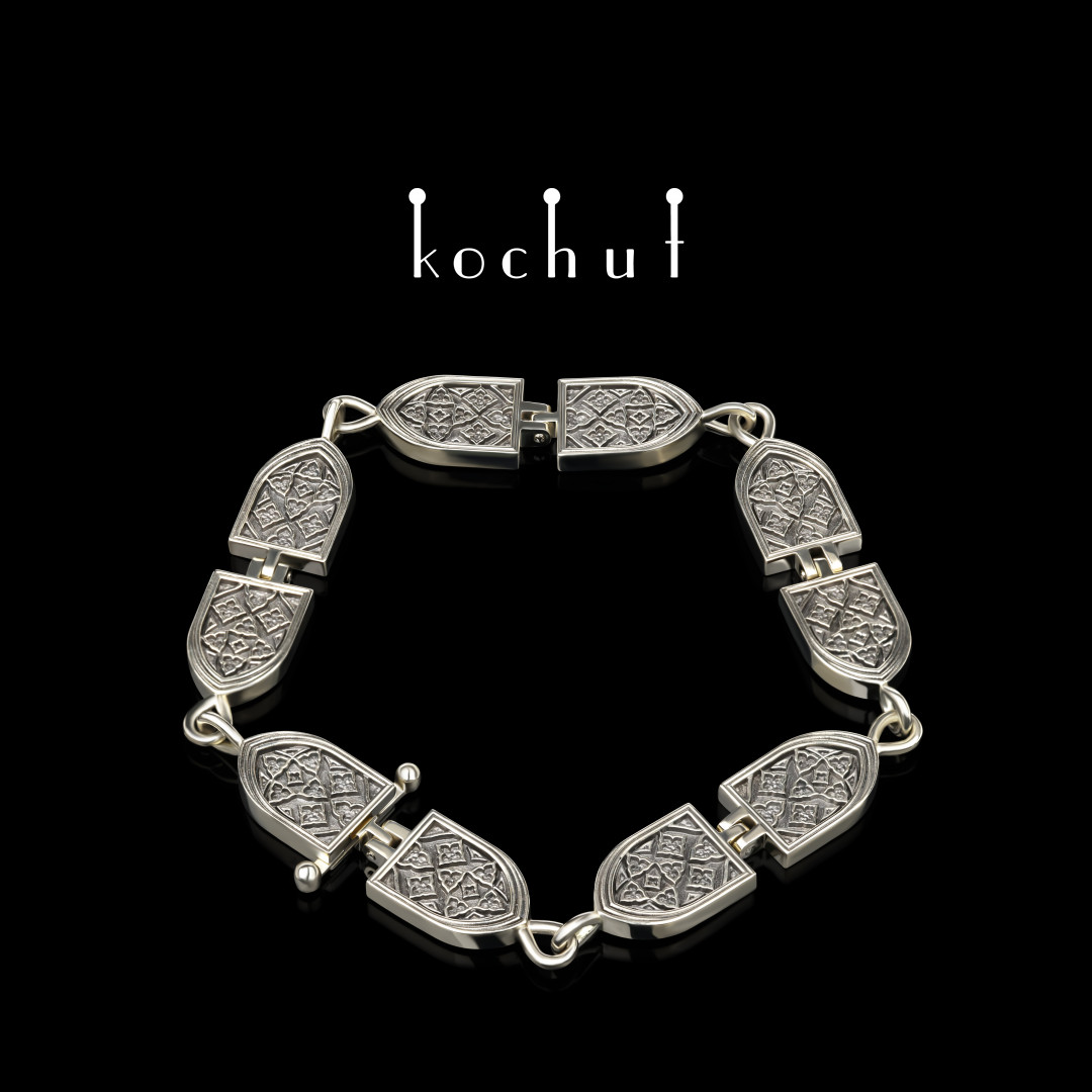 Bracelet «Gothic». White gold, black rhodium