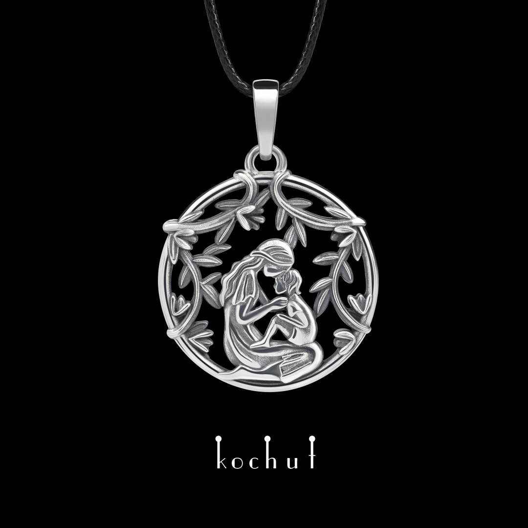 Pendant «Motherhood». Silver, oxidized