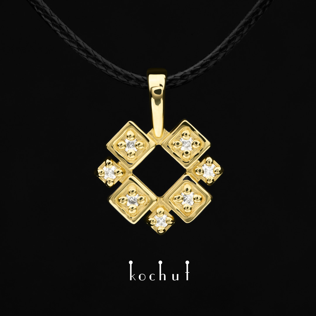 Eclat pendant. Yellow gold, diamonds